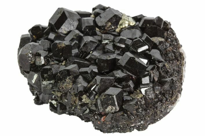 Black Andradite (Melanite) Garnet Cluster - Kazakhstan #102448